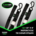 thumbnail image 4 of Rhino USA 1.5" x 8' Cambuckle Tie-Down Straps (2-Pack) - 3,328lbs Break Strength (2.5in H, 3 lb), 4 of 7
