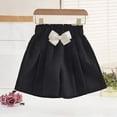 thumbnail image 2 of NAISIBABY Kids Girls Shorts, Bow High Rise Wide Leg Casual Cute Summer Fashion Shorts Black Size 4, 2 of 5