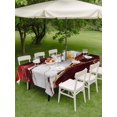 thumbnail image 5 of 60x84 Inch Outdoor Tablecloth with Umbrella Hole Zipper Rectangle Marble Red Rectangular Tablecloths Outside Waterproof Modern Abstract Gold White Brick Stone Motif Patio Table Cover for Picnic Party, 5 of 8