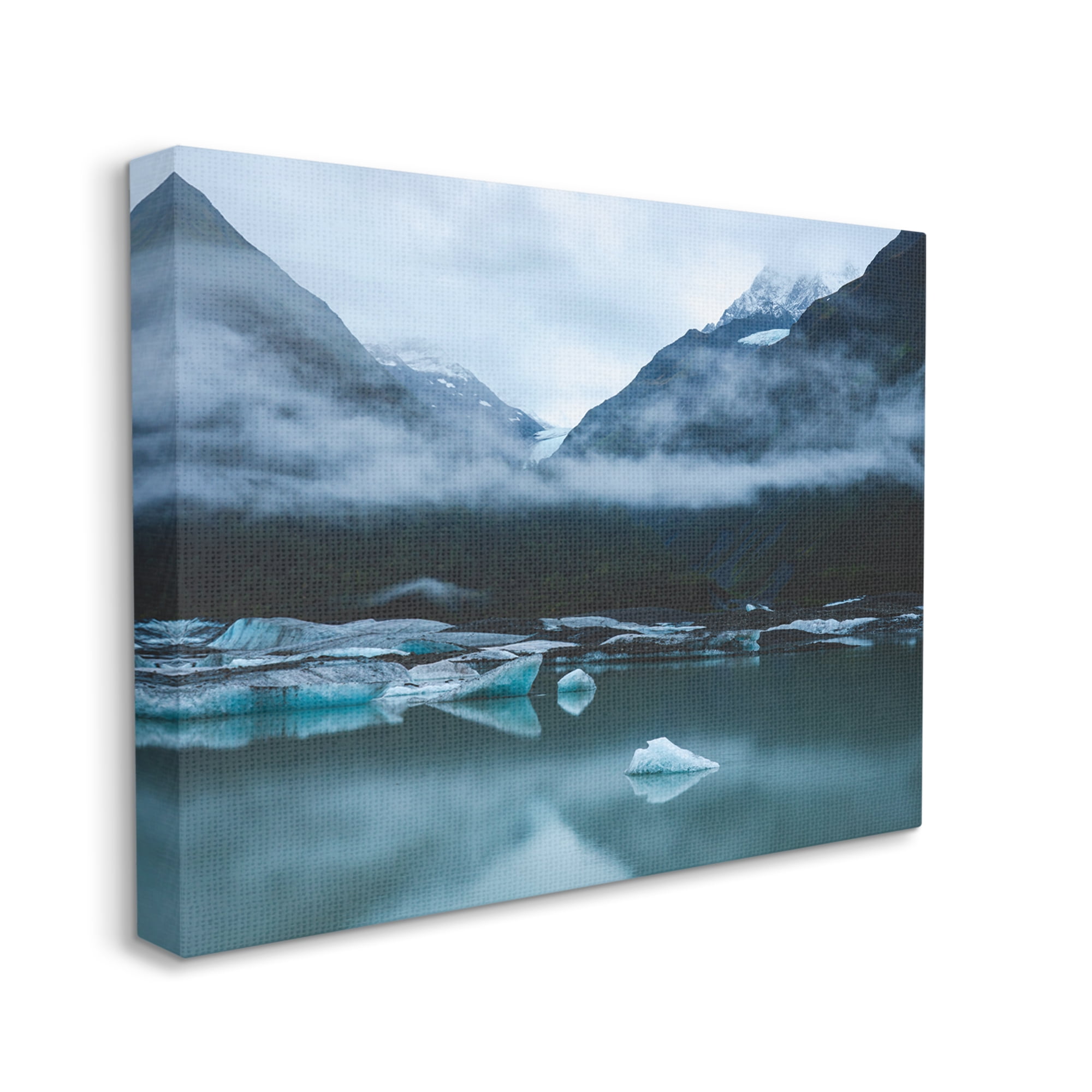 Stupell Industries Foggy Icebergs on Lake Landscape Photography Gallery Wrapped Canvas Art Print Wall Art, 20 x 16