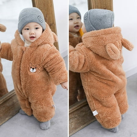 

Toddler boy clothes Infant Newborn Baby Girls Boys Warm Thick Snowsuit Hooded Coat Jumpsuit Fragarn