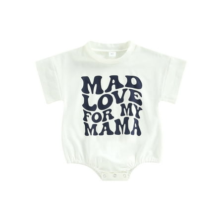 

Bagilaanoe Newborn Baby Girl Boy Rompers Letter Print Short Sleeve Bodysuits 3M 6M 12M 18M 24M Infant Casual One Piece Short Jumpsuit