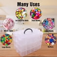 thumbnail image 4 of Caja contenedora de almacenamiento apilable de 3 niveles con 30 compartimentos, caja organizadora de plástico para artes y manualidades, juguetes, cuentas fusibles, cintas Washi, 9,5 x 6,5 x 7,2, 4 of 6