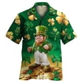 thumbnail image 3 of Men's Shirt Casual Short Sleeve Printed Button Down Summer Floral Beach Dress St. Patrick's Day Shirts for Men,Irish Printed Green Button Down Short Sleeves Shirts (Green,2XL), 3 of 5