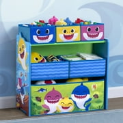 Baby Shark 6 Bin Design and Store Toy Organizer by Delta Children, Greenguard Gold Certified