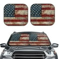 thumbnail image 2 of Honeii American Flag1 Print Foldable Car Sun Shade for Windshield, 2-Piece UV Protection Shade, Protects Car Interior, Ideal for Cars, Trucks, SUVs-Small, 2 of 6