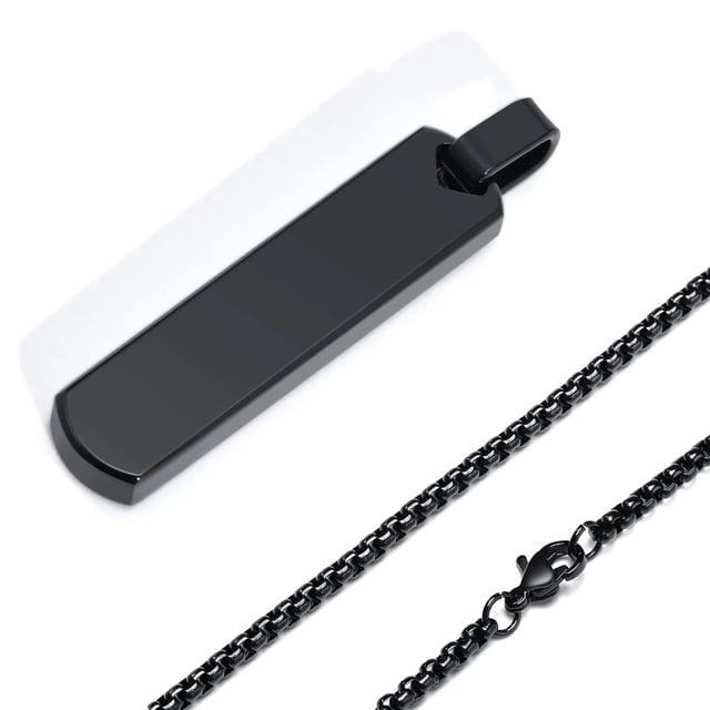 Vnox-Collar de barra inicial para hombres, colgante de barra Vertical geométrica gruesa con letras de A-Z, Collar Simple informal, regalo para él