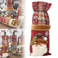 thumbnail image 2 of THLKIF Burlap Christmas Wine Bottle Bags - Santa, Reindeer, Snowman Designs - Reusable Wine Bottle Covers for Xmas, Wedding, Birthday & Holiday Parties, 2 of 9
