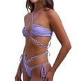 thumbnail image 3 of qucoqpe Bikini Sets for Women Summer Two-piece Bathing Suit Fashion Solid Color Swimsuit, 3 of 4