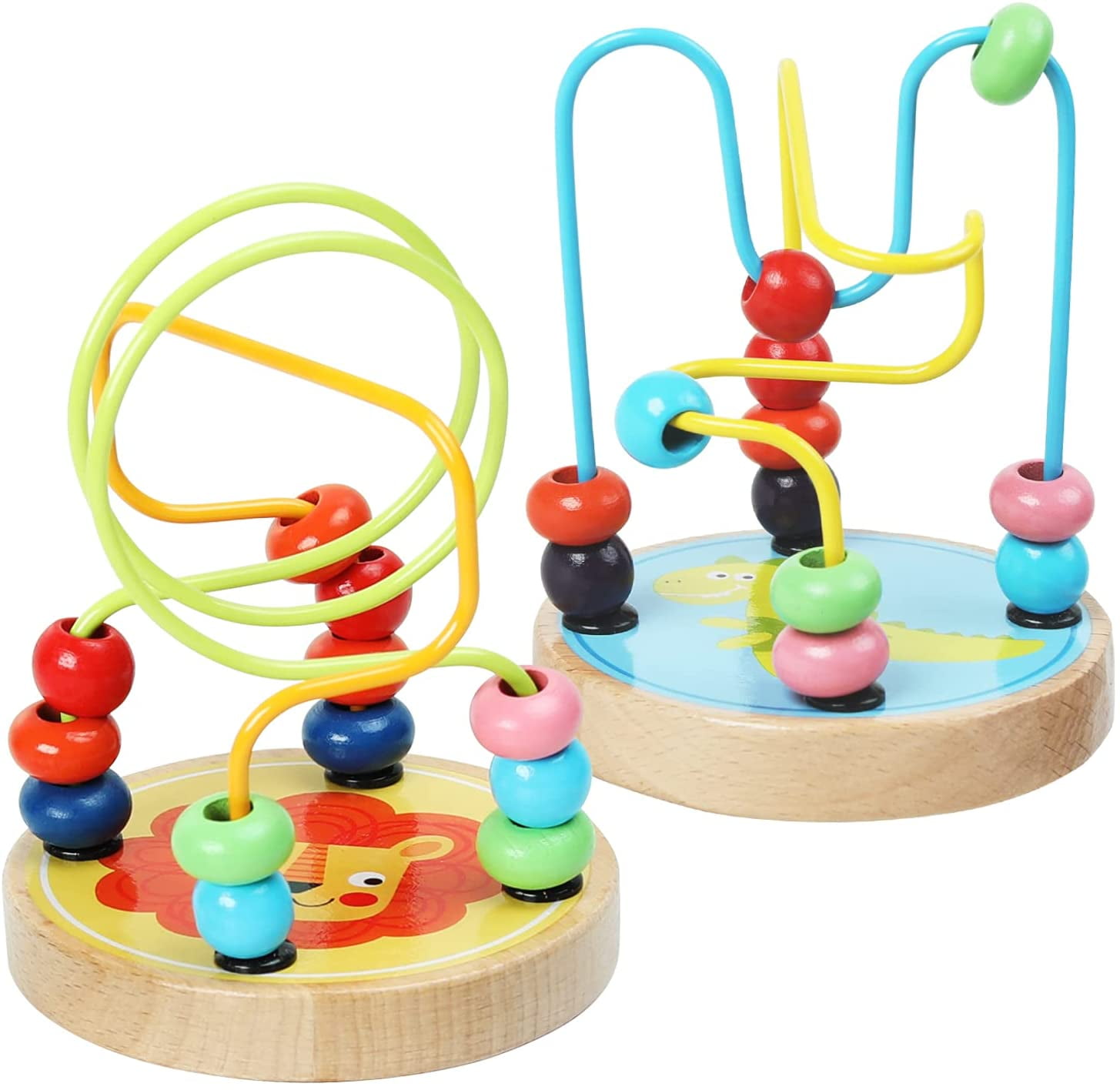 Bead Maze Toy for Toddlers Wooden Colorful Roller Coaster Educational