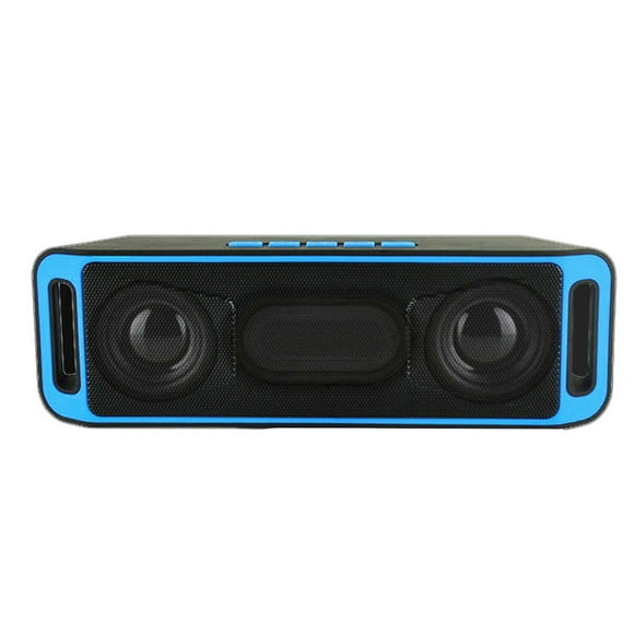 EeaseMX Mini altavoz portátil inalámbrico 4.0 con subwoofer, memoria USB, radio FM, reproductor MP3 estéreo (azul)
