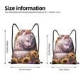thumbnail image 2 of Defioc Warm Sunflower Sleeping Cat for Drawstring Backpack Sports Gym Bag for Women Men Children Adult Sackpack Yoga Bag for Wet Swimming,Gym,and Workout Gear -Small, 2 of 9