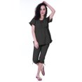 thumbnail image 2 of Moomaya Ensemble de Nuit pour Femmes Capri Coton 2 Pcs Chemises de Nuit, 2 of 6