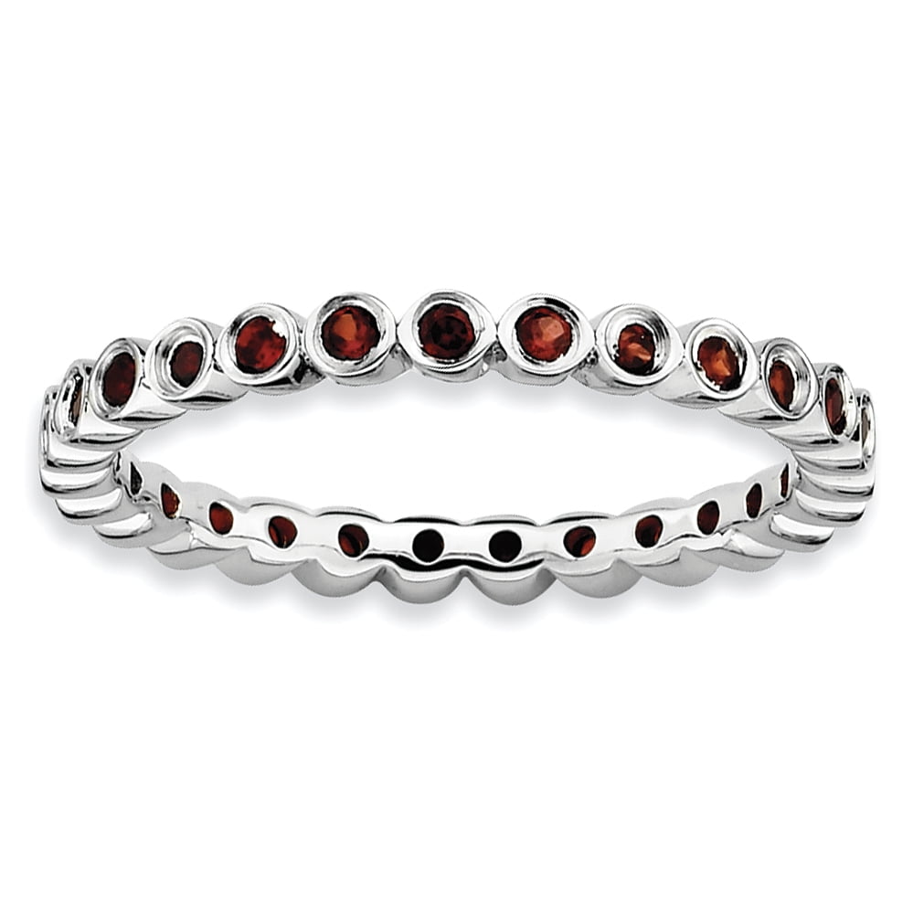 Roy Rose Jewelry Sterling Silver Stackable Expressions Garnet Ring ~ Size 8 by