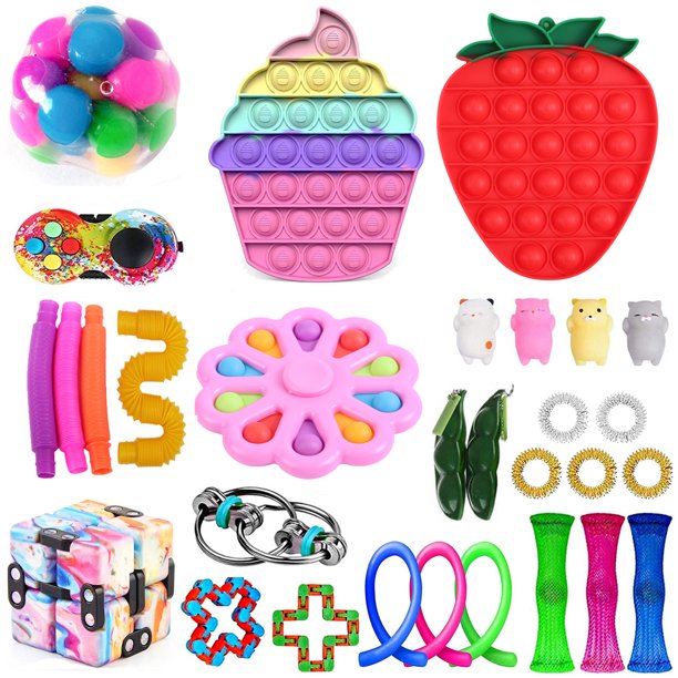 Mildsown Pop Fidget Toys Pack, Fidget Toys Box, Simple Dimple Stress Relief Sensory Toys Fidget