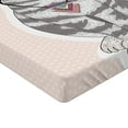 thumbnail image 2 of Ambesonne Teen Room Fitted Sheet 2 Pcs Set, Kitty Glasses, King, Pale Pink Grey, 2 of 3