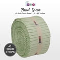 thumbnail image 3 of Soimoi Solid Jelly Roll Fabric Strips for Quilting, 1.5 " Precut Fabric for DIY, 40 Strip Assorted Bundle, Jelly Roll For Scrapbooking, Perfect Quilting Fabric for Sewing, Home Decor - Pastel Green, 3 of 7