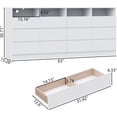 thumbnail image 2 of 12 Drawer White Dresser with Charging Station & Led Lights for Bedroom, Long 63" Quadruple Wide Dresser TV Stand for TVs up to 75", Large Dressers Organizer with 4 Open Cubbies for Bedroom, 2 of 5