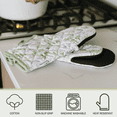 thumbnail image 6 of Sage+Stitch Kitchen Oven Mitts with Neoprene Non-Slip Grips and Hanging Loops | Set of 2 100% Cotton Long Sleeve Hot Pots | 5.5" x 12" | Green Herbs, 6 of 8