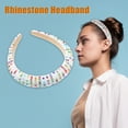 thumbnail image 3 of 2pcs Women Rhinestone Headband Wide Headband Bejewelled Hairband Women Luxury Glitter White Gold Tone, 3 of 7