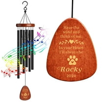 Personalized Pet Memorial Wind Chimes, Customized Name & Date,  Pet Bereavement Gifts 25.5 Inch Sympathy Wind Chimes,  Garden Patio for Loss of Dog Cat Puppy Furry Friend