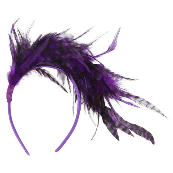 Unique Bargains 1 Pc Headband Fashion Feather Hair Accessories for Women Purple