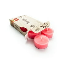 Dickens Christmas Tealight Candles - 6 Pink Premium Scented Tea Lights - Natural Oils - Shortie's Candle Company