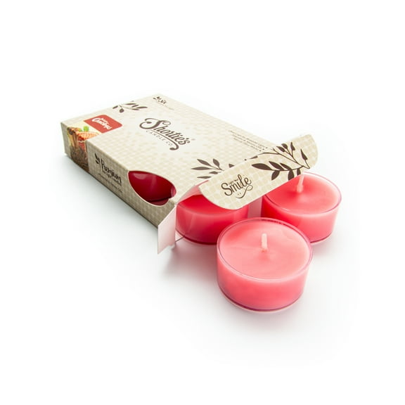 Dickens Christmas Tealight Candles - 6 Pink Premium Scented Tea Lights - Natural Oils - Shortie's Candle Company
