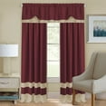 thumbnail image 3 of Traditional Elegance Kate Rod Pocket Window Curtain Panel - 52x84 - Marsala/Tan, 3 of 3