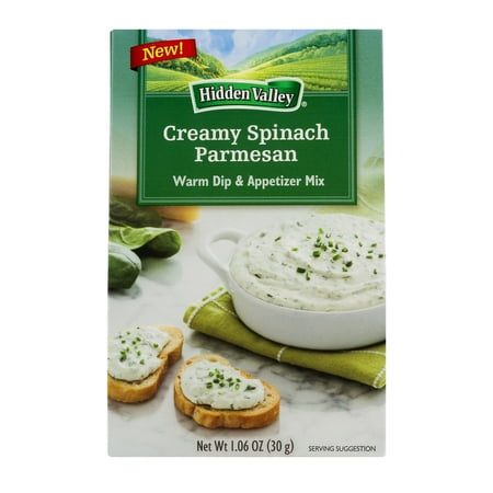 Hidden Valley Warm Dip & Appetizer Mix, Creamy Spinach Parmesan, 1.06 oz