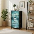 thumbnail image 7 of Dresser for Bedroom with 4 Storage Drawers Graceful Heron Shallow Water Ethereal Teal Dressers Chest of Drawers Steel Framed Fabric Closet Organizers for Entryway Home Decor, 7 of 7