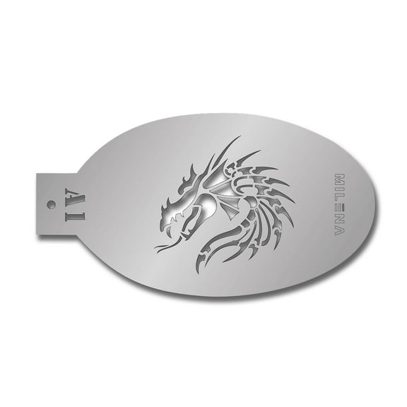 Milena Stencils - Dragon A1 - Professional Face & Body Painting Stencils for Kids Party, Halloween, Reusable Tattoo Stencil, Face Painting Template