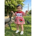 thumbnail image 6 of Cenuakty Baby Girl Summer Romper Dress Cute Watermelon Embroidery Short Bubble Sleeve Dot Print Jumpsuit, 6 of 9