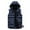 Dark Blue, variant on Men's Autumn&Winter Solid Color Sleeveless Zipper Hooded Vest Parkas