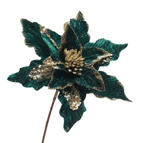 30Cm Christmas Poinsettia Glitter Flower Hanging Xmas Party Tree Decoration Delightful Baubles Decoration Christmas Wreaths