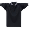 thumbnail image 6 of Gifts Dianli Men's Big and Tall Casual Long Sleeve Stand Collar Shirt Zipper Closure Business T-Shirt Top Plus Size 1X-5XL Solid Color Work and Daily Wear, 6 of 9