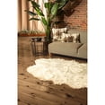 thumbnail image 4 of Luxe Gordon Faux Sheepskin Quattro Rug Off-White 4x6 Soft Durable, 4 of 4