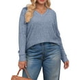 thumbnail image 6 of Fantaslook V Neck Long Sleeve Shirts for Women Dressy Casual Fall Tops Lightweight Tunic Pullover Fashion Clothes, 6 of 10