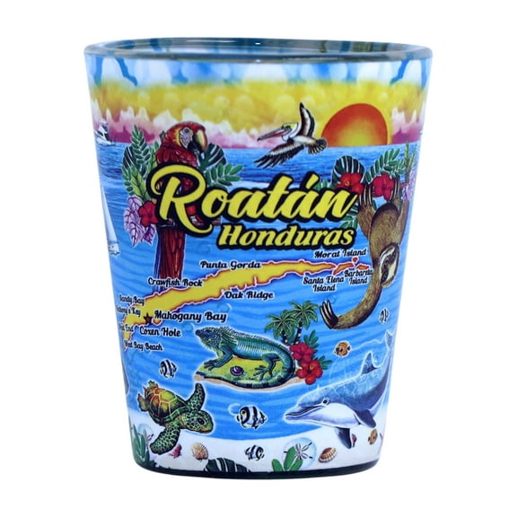 Roatan Honduras Scene In and Out Shot Glass