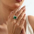 thumbnail image 5 of Juwaliy 6Ct Heart Women Ring Bow Kont Ribbon 925 Sterling Silver May Birthstone Emerald Ring Green Solitaire Jewelry Valentines Mothers Day Gift for Mom Grandma, 5 of 10