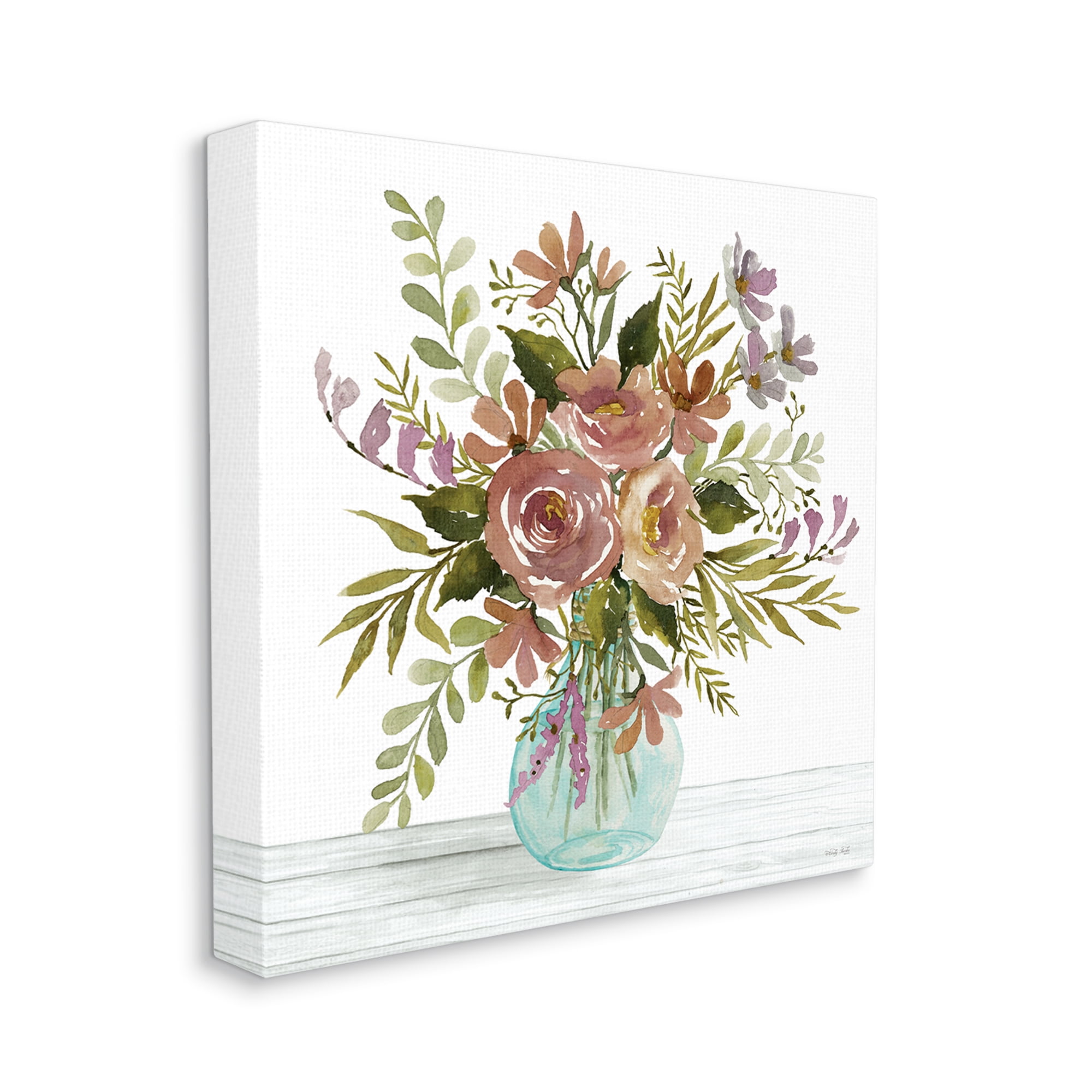Stupell Industries Abstract Rustic Bouquet Botanical & Floral Painting Gallery Wrapped Canvas Art Print Wall Art, 36 x 36