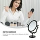 thumbnail image 4 of Espejo de maquillaje vintage giratorio de escritorio, espejo cosmético retro (negro), 4 of 8