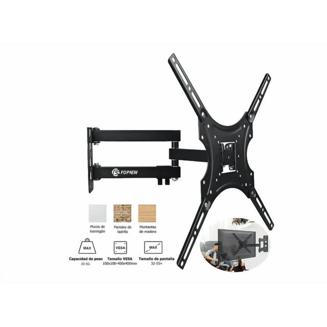 Base Soportes Xtellar negro De Pantalla Pared Tv 14 A 55 Pulgadas Soporta Hasta 55 Pulgadas 30kg Compatible Soporte Universal