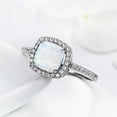 thumbnail image 7 of FAMTKT Rings for Women Opal White Stone Hand Rrnament Promise Rings Fine Jewelry Engagement Wedding Birthday Valentine's Day Jewelry Gifts, 7 of 7