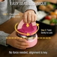 thumbnail image 6 of Primlect Bento Box, 3-Compartment Kids Lunch Container Set, with Leak-Proof Insulated Food Jar, Pink, 6 of 6