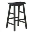 thumbnail image 2 of Tulsa 29" Solid Wood Saddle Stool 2-Pack in Black Finish, 2 of 8