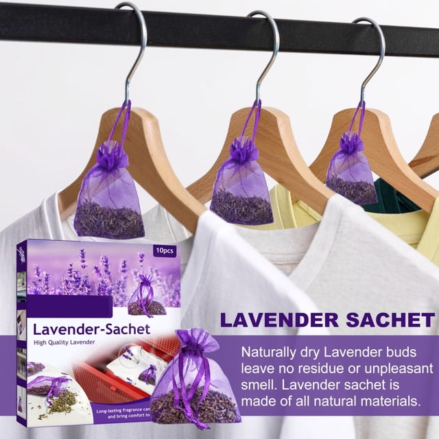 Paquete De 10 Bolsitas De Lavanda Para Cajones Y Armarios, Perfectas Para La Bolsa De Bolsitas De Fragancia Refrescante Del Aire De La Habitación Del Coche ANGGREK FJ1034