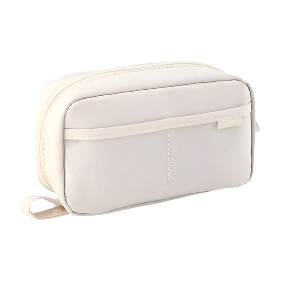 CCOCC Large Capacious Oxford Storage Pencil Case Students' Pencil Bag Zipper Pencil Pouch Stationery Storage Bag, White