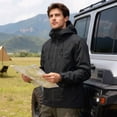 thumbnail image 2 of Youthup Men's Casual Colorblock Hooded Windproof Waterproof Jacket with 10001-15000mm Breathability for Outdoor Hiking Camping, 2 of 12