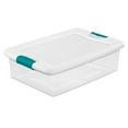 thumbnail image 1 of Sterilite 1496 32-Quart Clear & Blue Stackable Latching Storage Box Container, 1 of 9
